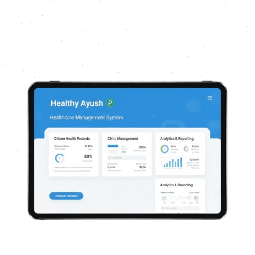 Healthy Ayush dashboard on a tablet